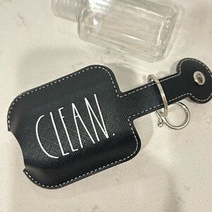 Rae Dunn CLEAN Black Keychain  hand sanitizer Holder